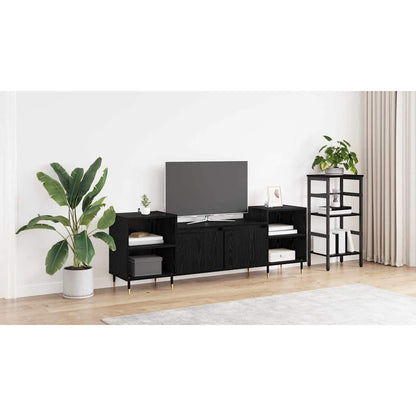 TV Cabinet Black Oak 160 x 35 x 55 cm Engineered Wood