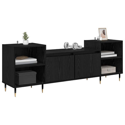 TV Cabinet 160 x 35 x 55 cm Black Oak Engineered Wood
