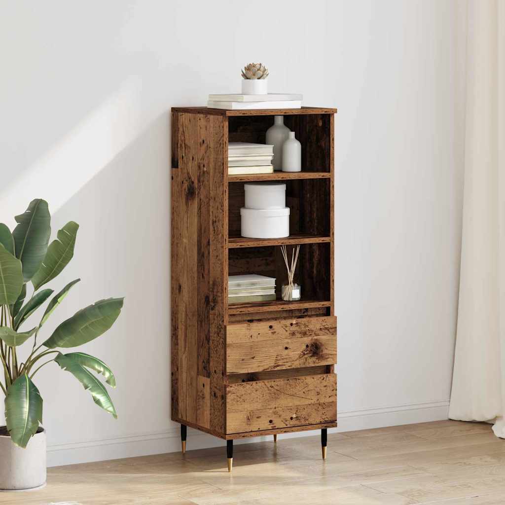 Highboard with Drawer Old Wood 40 x 36 x 110 cm Engineered Wood