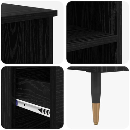 Highboard Black Oak 40 x 36 x 110 cm Engineered Wood