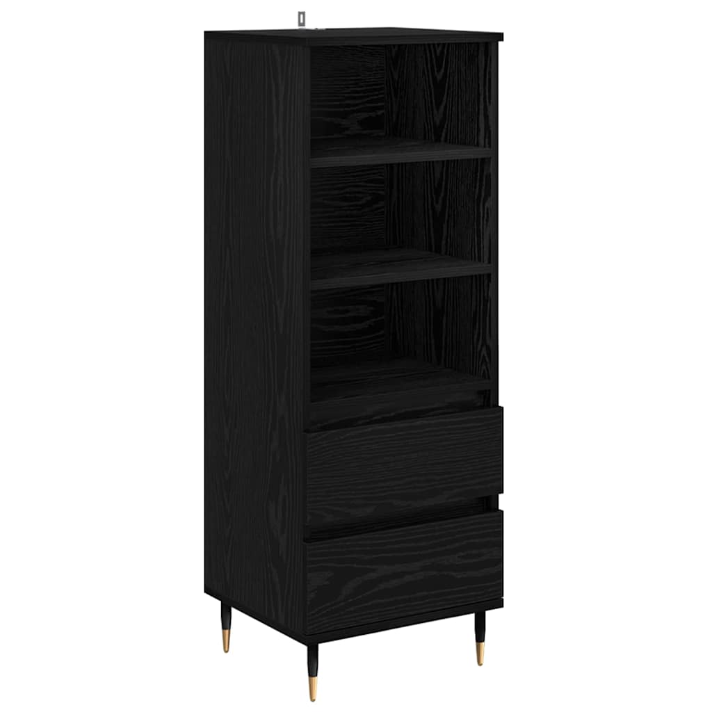 Highboard Black Oak 40 x 36 x 110 cm Engineered Wood