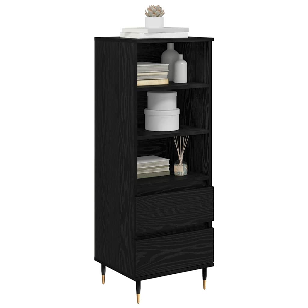 Highboard Black Oak 40 x 36 x 110 cm Engineered Wood
