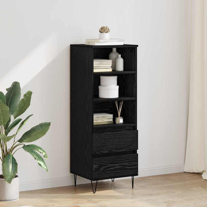 Highboard Black Oak 40 x 36 x 110 cm Engineered Wood