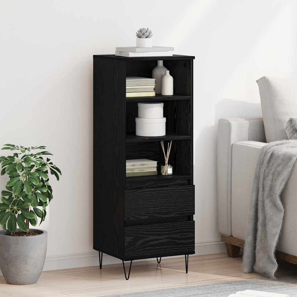 Highboard Black Oak 40 x 36 x 110 cm Engineered Wood