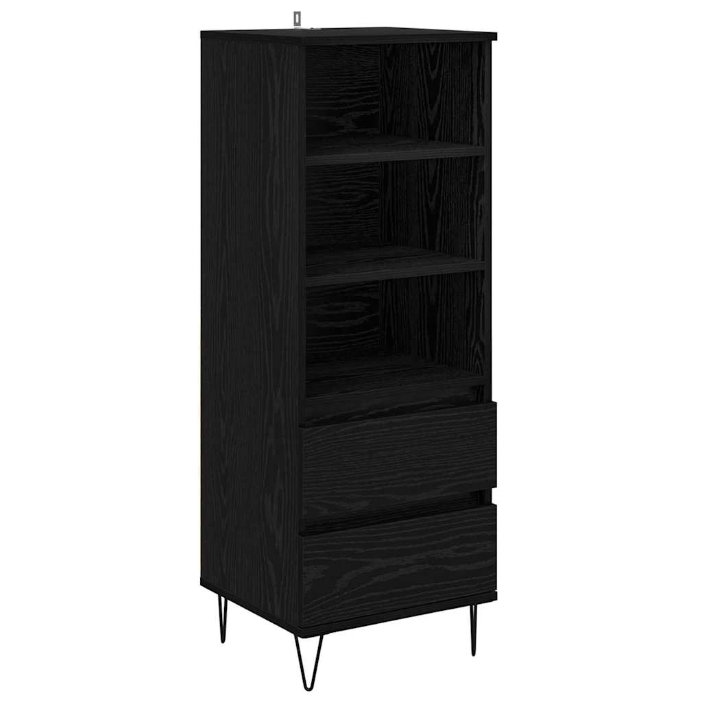 Highboard Black Oak 40 x 36 x 110 cm Engineered Wood
