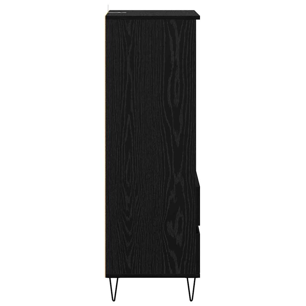 Highboard Black Oak 40 x 36 x 110 cm Engineered Wood