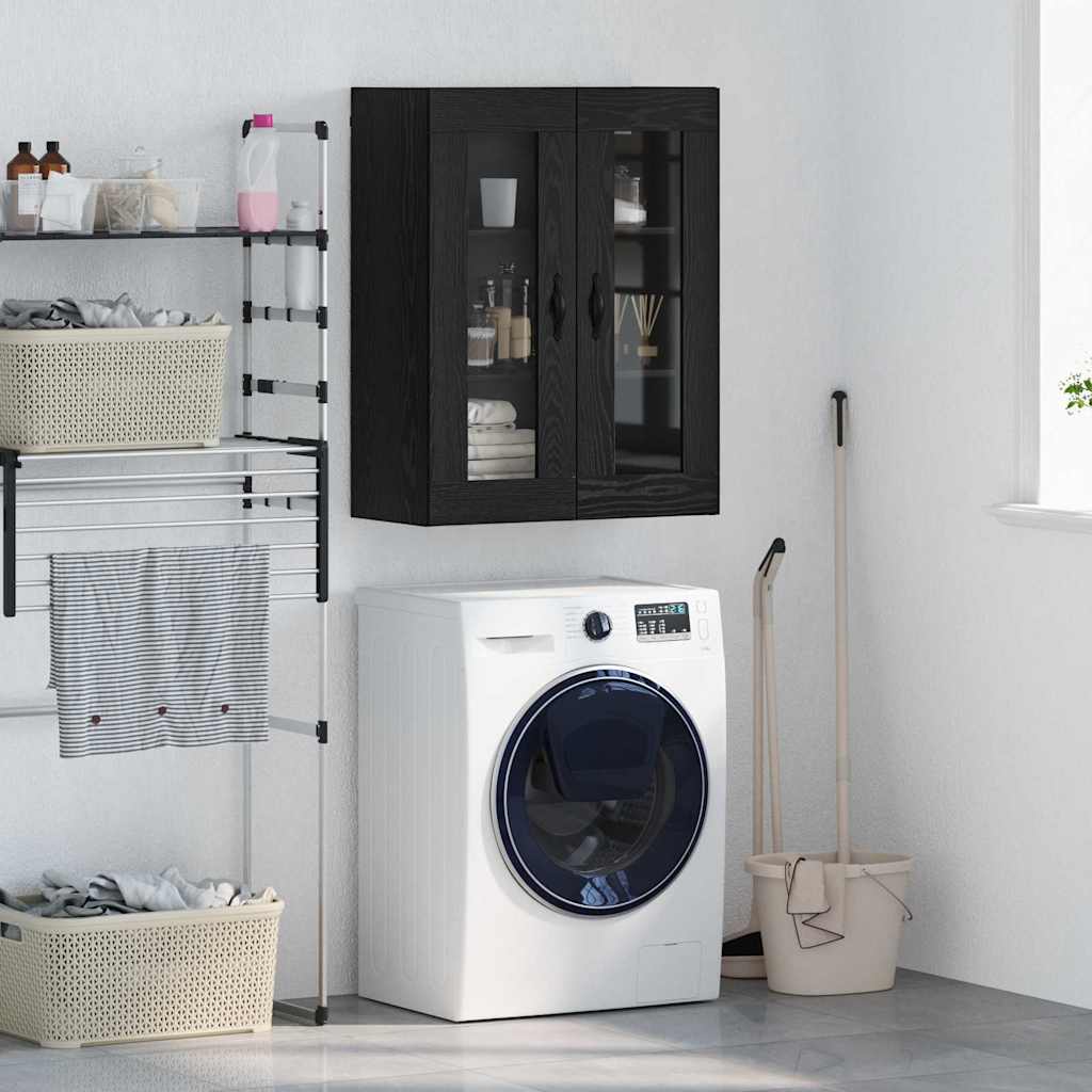 Wall Mounted Cabinet Black Oak 69.5 x 34 x 90 cm