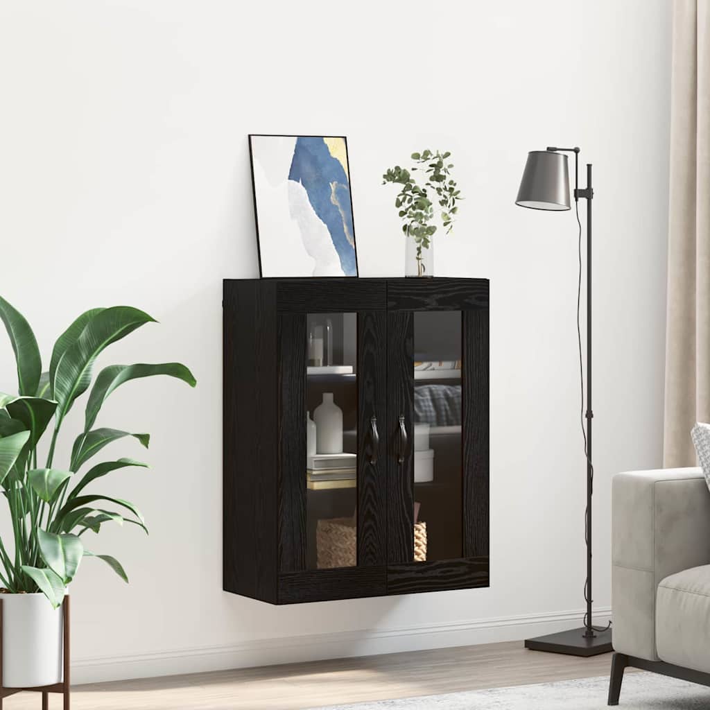 Wall Mounted Cabinet Black Oak 69.5 x 34 x 90 cm