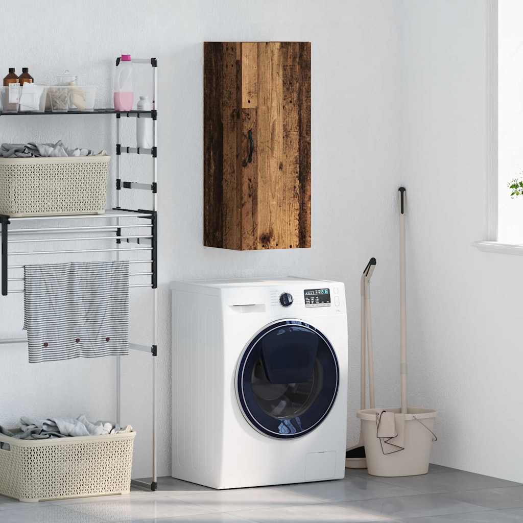 Wall Mounted Cabinet Old Wood 34.5 x 34 x 90 cm Engineered Wood