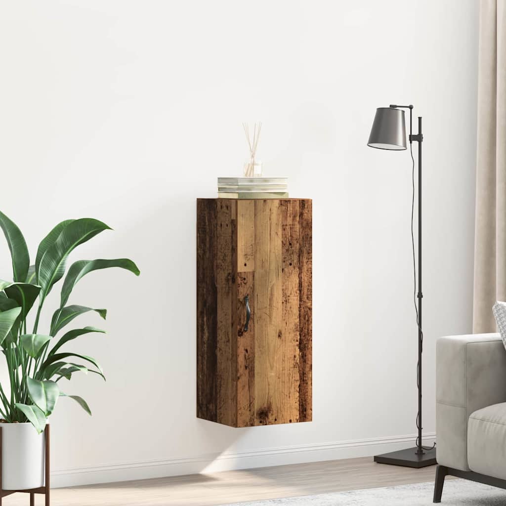 Wall Mounted Cabinet Old Wood 34.5 x 34 x 90 cm Engineered Wood