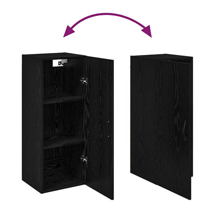 Wall Mounted Cabinet Black Oak 34.5 x 34 x 90 cm
