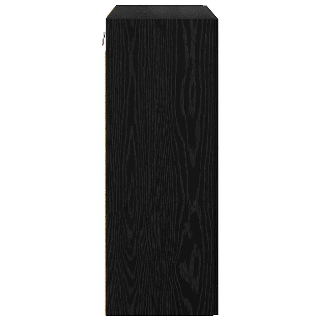 Wall Mounted Cabinet Black Oak 69.5 x 34 x 90 cm