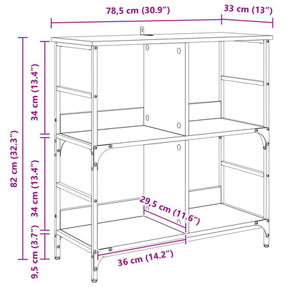 Bookshelf 4-Tier Engineered Wood Artisan oak