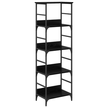 Bookshelf 4-Tier 50x33x153cm Engineered Wood Black Oak