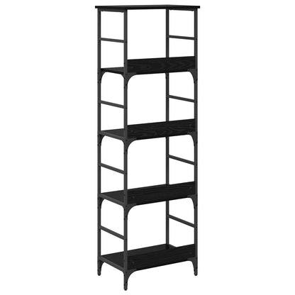 Bookshelf 4-Tier 50x33x153cm Engineered Wood Black Oak