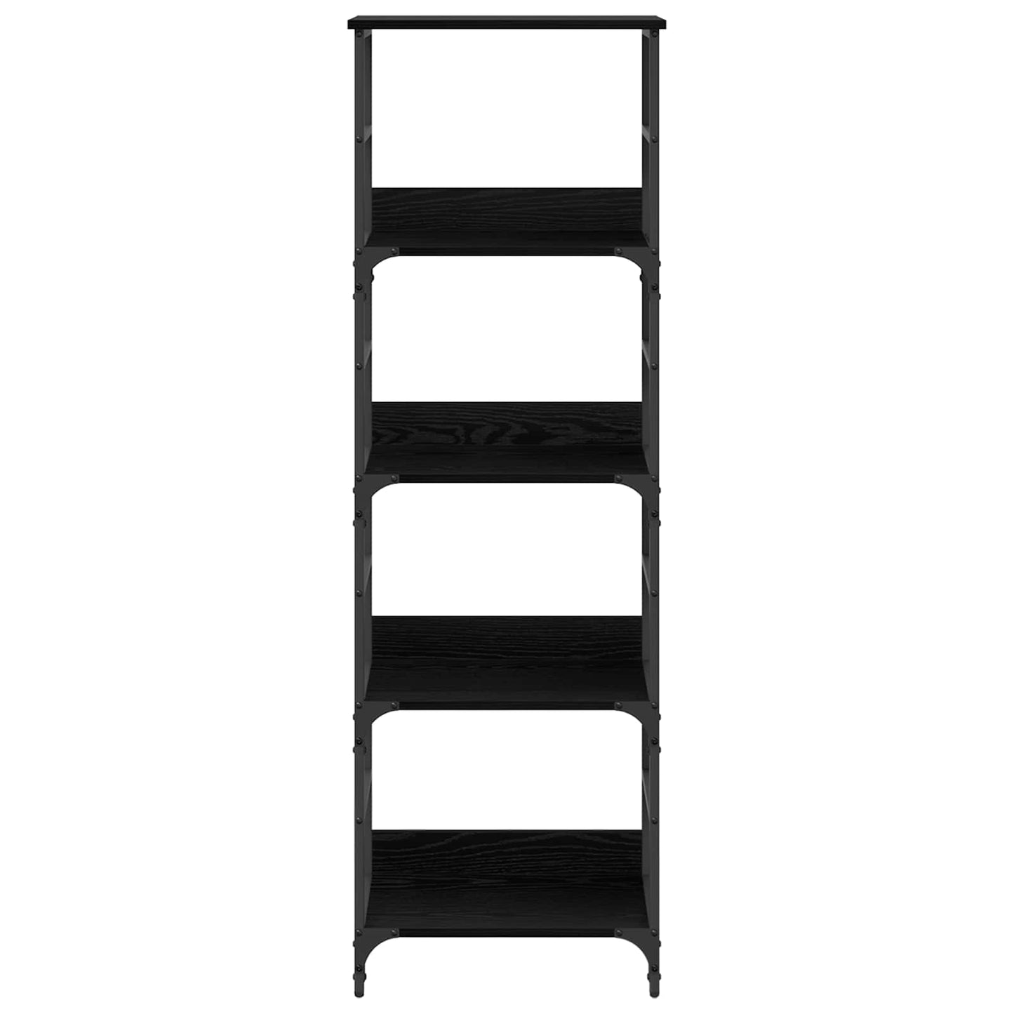 Bookshelf 4-Tier 50x33x153cm Engineered Wood Black Oak