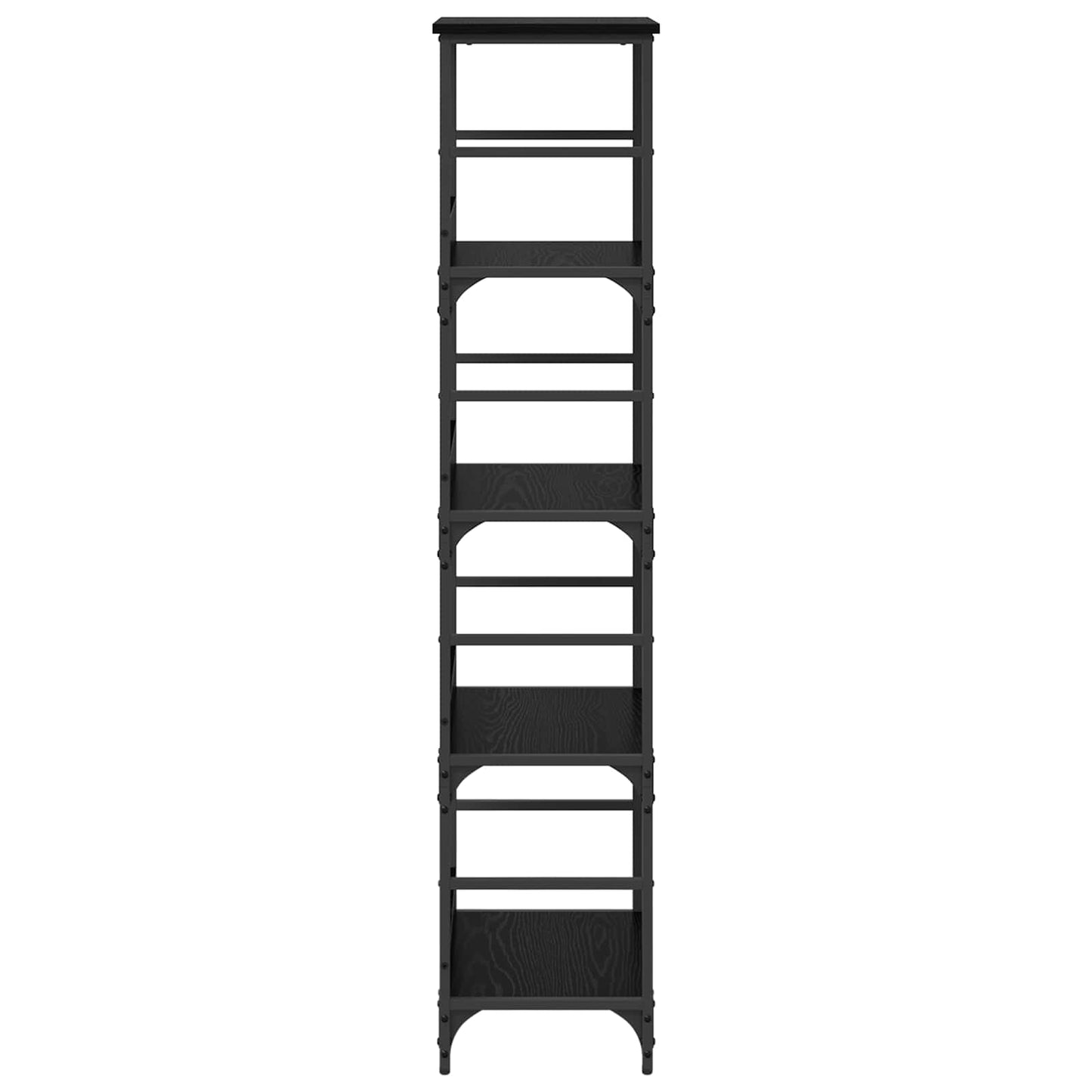 Bookshelf 4-Tier 50x33x153cm Engineered Wood Black Oak