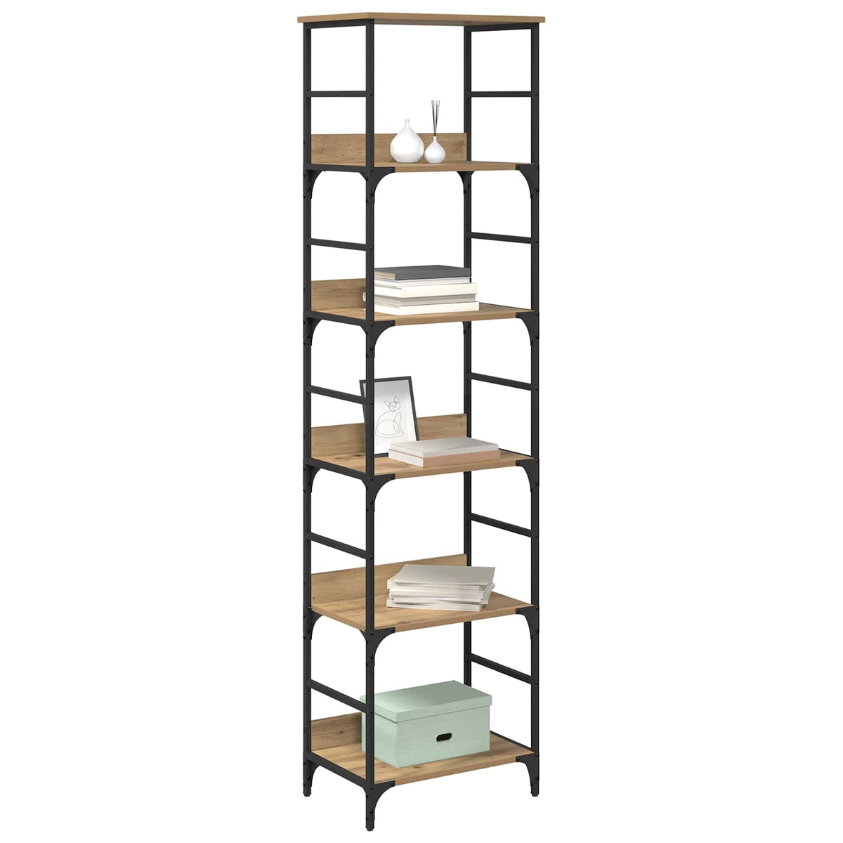 Bookshelf 5-Tier 50x33x188.5cm Engineered Wood Artisan Oak