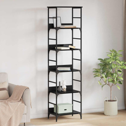 Bookshelf Black Oak 50x33x188.5cm Engineered Wood