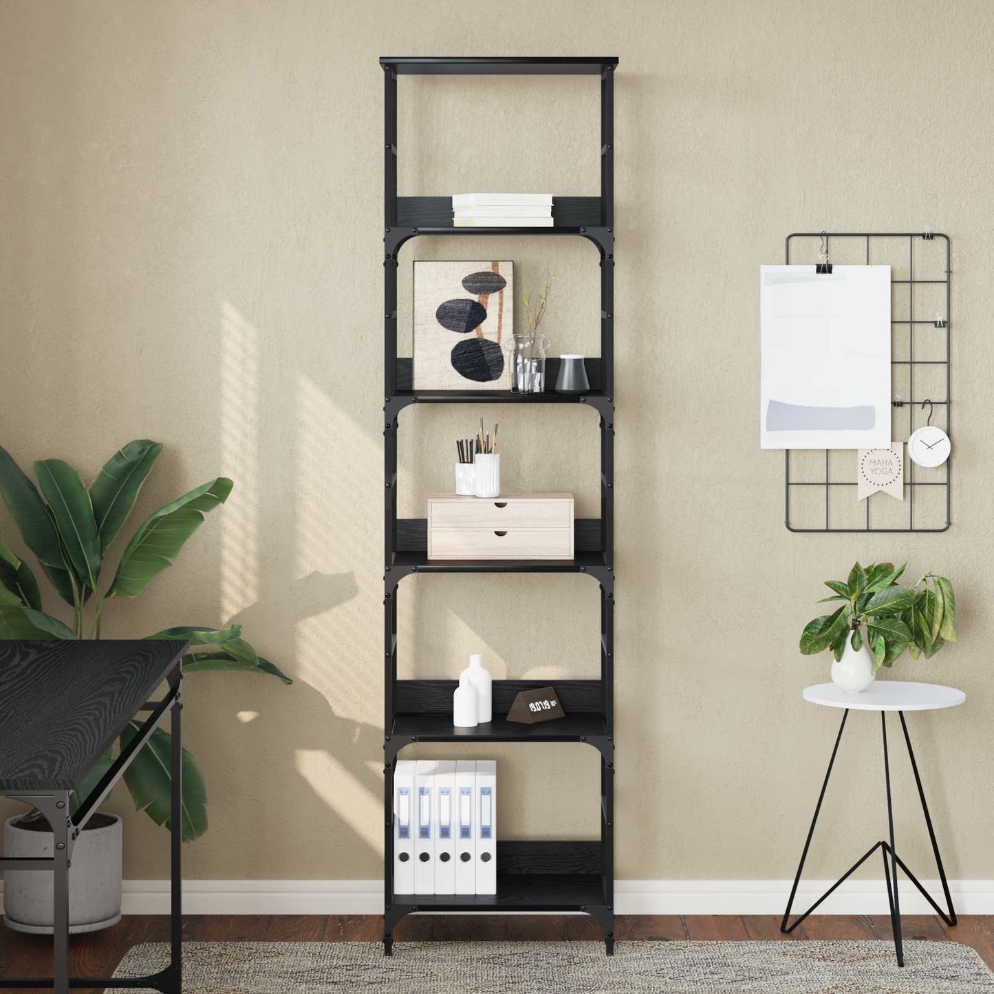 Bookshelf Black Oak 50x33x188.5cm Engineered Wood