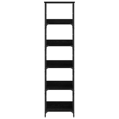 Bookshelf 5-Tier 50x33x188.5cm Engineered Wood Black Oak