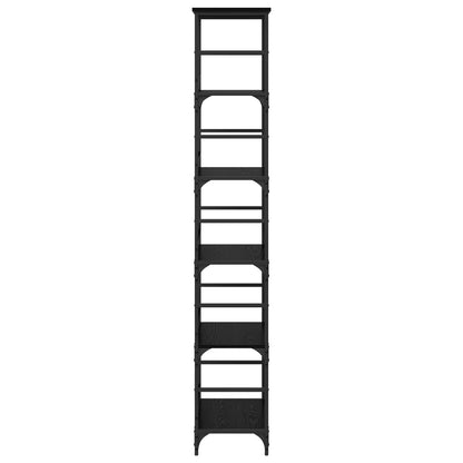 Bookshelf 5-Tier 50x33x188.5cm Engineered Wood Black Oak