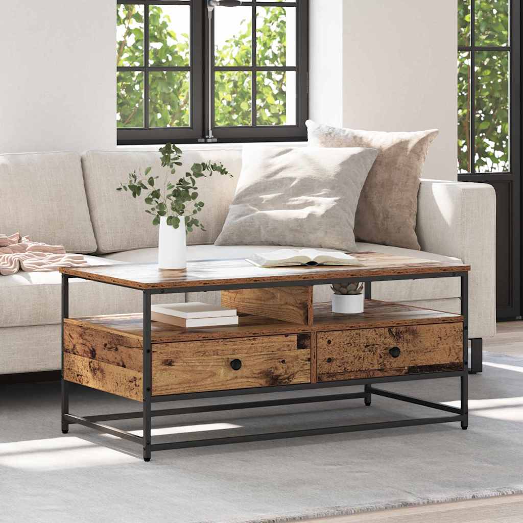 Coffee Table Old Wood 100 x 51 x 45 cm Engineered Wood