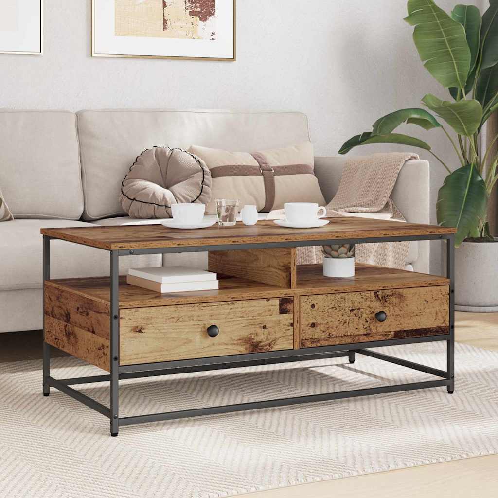 Coffee Table Old Wood 100 x 51 x 45 cm Engineered Wood
