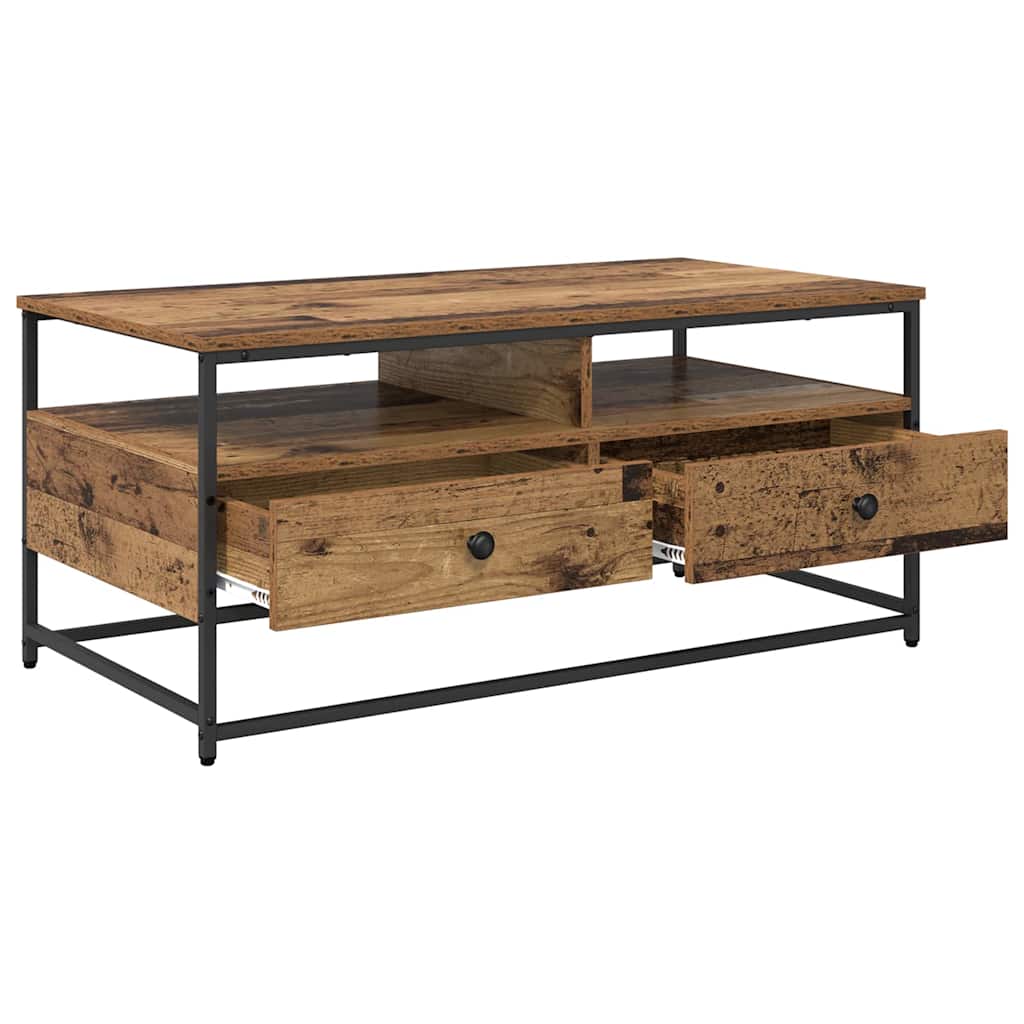 Coffee Table Old Wood 100 x 51 x 45 cm Engineered Wood