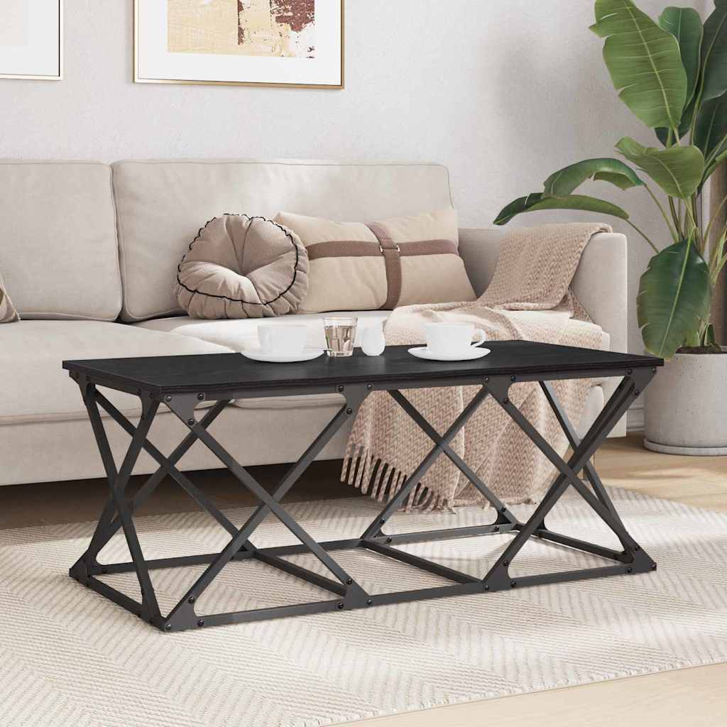 Coffee Table Black Oak 100 x 49 x 40 cm Engineered Wood