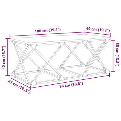 Coffee Table Black Oak 100 x 49 x 40 cm Engineered Wood