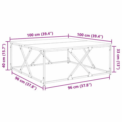 Coffee Table Old Wood 100 x 100 x 40 cm Engineered Wood
