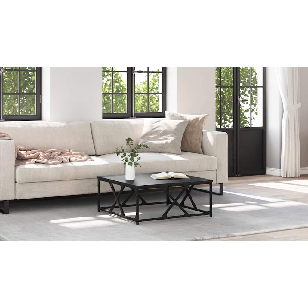 Coffee Table Black Oak 70 x 70 x 30 cm Engineered Wood