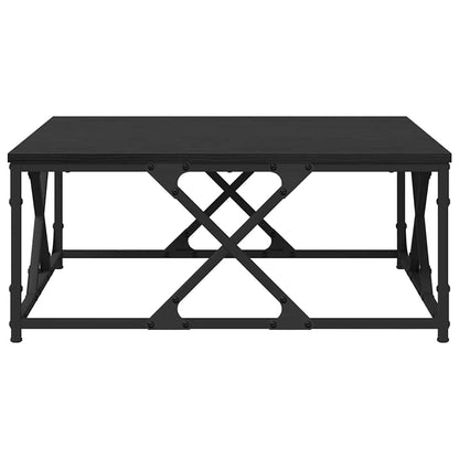 Coffee Table Black Oak 70 x 70 x 30 cm Engineered Wood