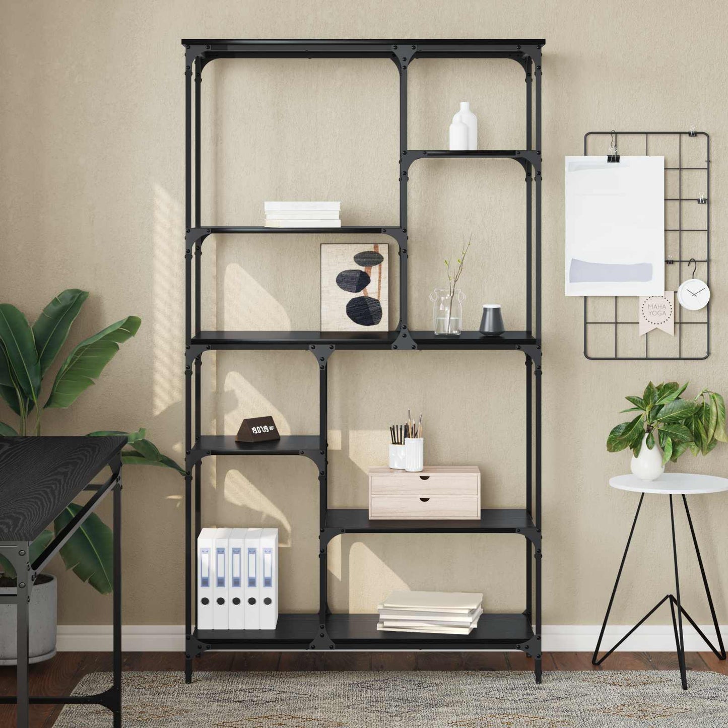 Bookshelf 5-Tier 99 x 35.5 x 176 cm Engineered Wood Black Oak