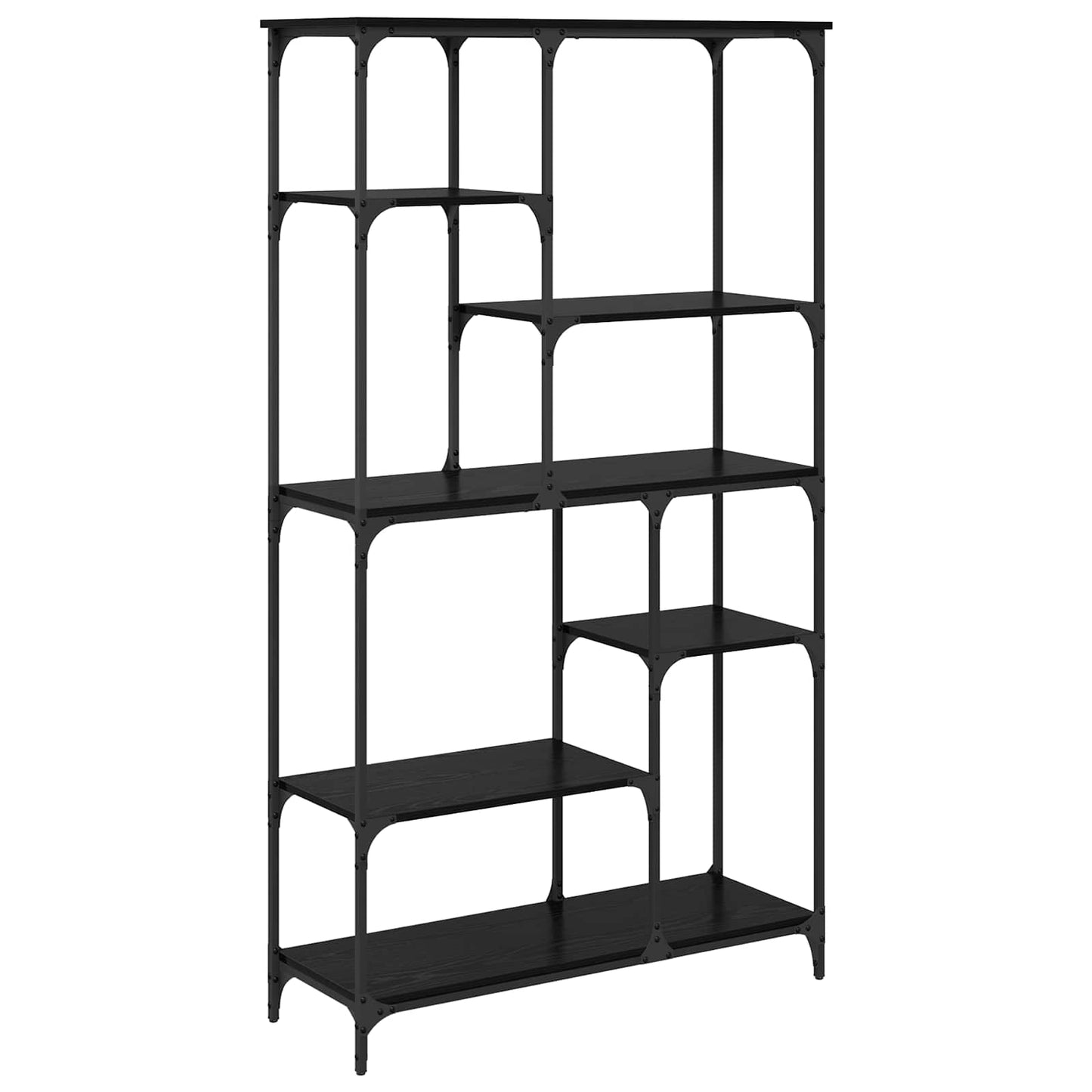 Bookshelf 5-Tier 99 x 35.5 x 176 cm Engineered Wood Black Oak