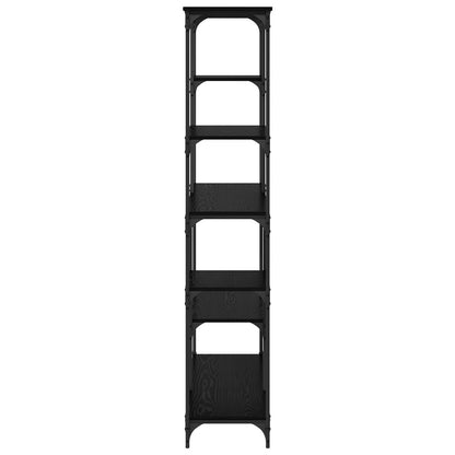 Bookshelf 5-Tier 99 x 35.5 x 176 cm Engineered Wood Black Oak