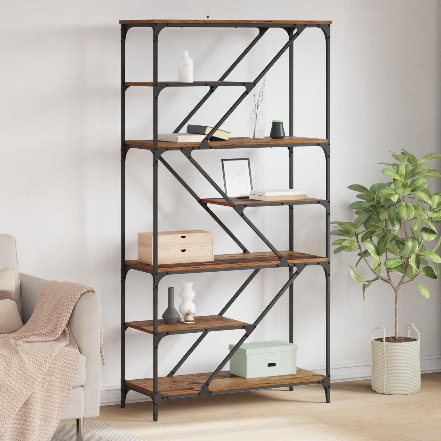 Bookshelf Old Wood 91 x 36 x 176 cm Engineered Wood