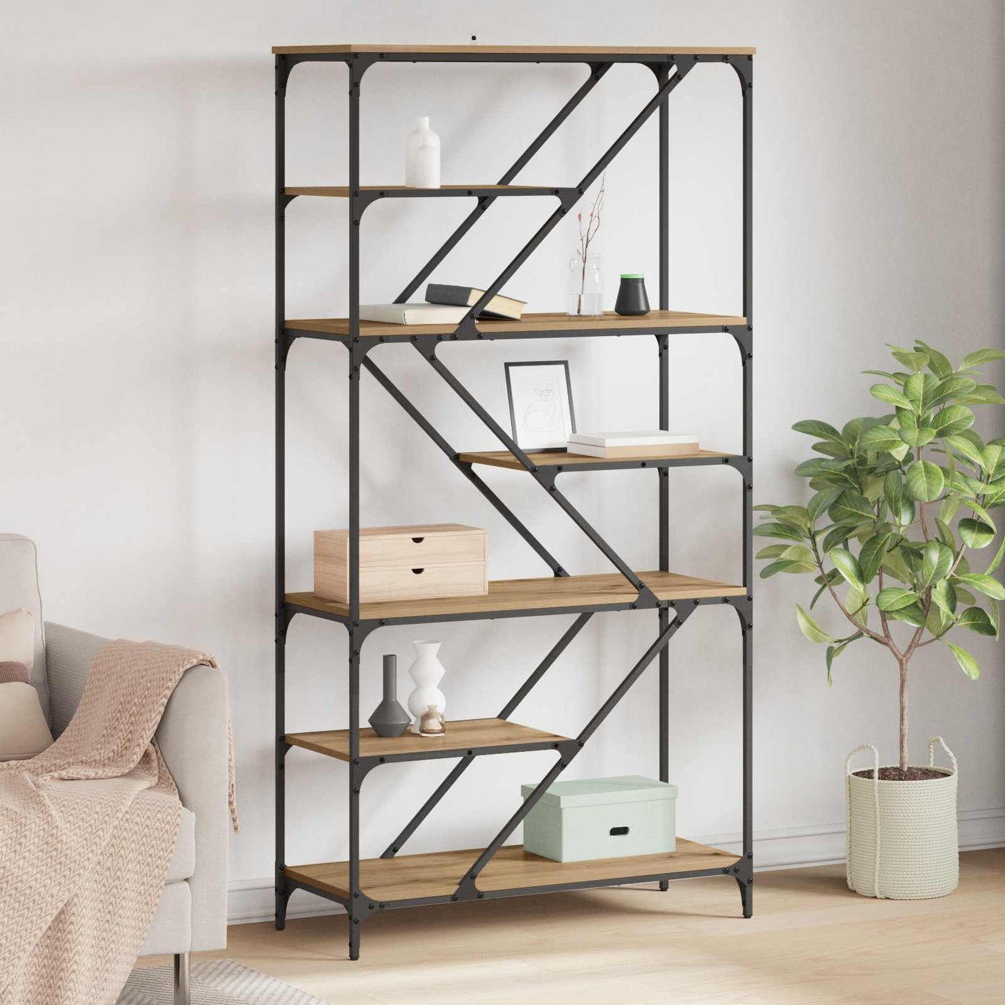 Bookshelf Artisan Oak 91 x 36 x 176 cm Engineered Wood