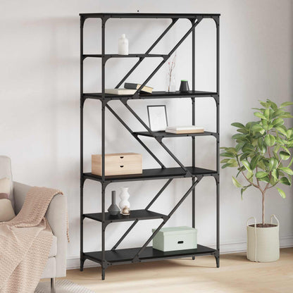 Bookshelf Black Oak 91 x 36 x 176 cm Engineered Wood