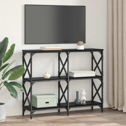 Console Table Black Oak 100 x 28 x 80.5 cm Engineered Wood