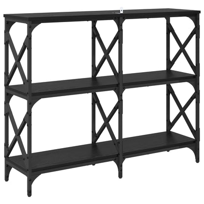 Console Table Black Oak 100 x 28 x 80.5 cm Engineered Wood