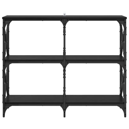 Console Table Black Oak 100 x 28 x 80.5 cm Engineered Wood