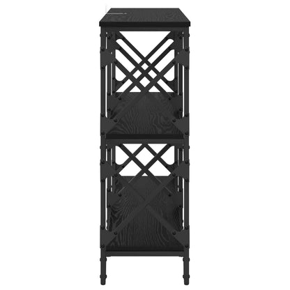 Console Table Black Oak 100 x 28 x 80.5 cm Engineered Wood