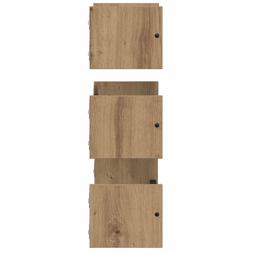 Wall Shelf Set with Shelf 3 pcs Artisan Oak 40 x 16 x 14 cm