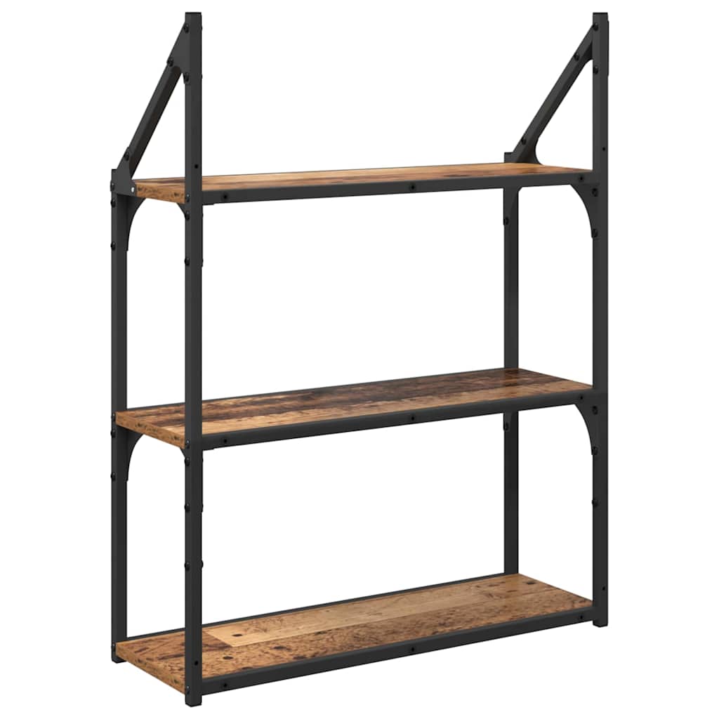 Wall Shelf Old Wood 60 x 21 x 78.5 cm Engineered Wood