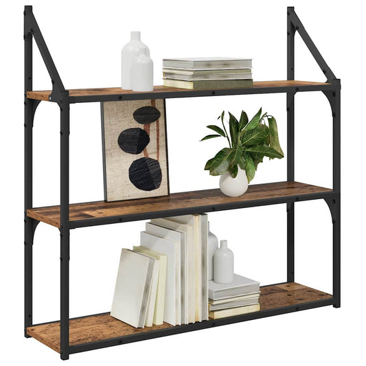 Wall Shelf Old Wood 80 x 21 x 78.5 cm Engineered Wood