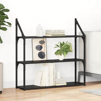 Wall Shelf Black Oak 80 x 21 x 78.5 cm Engineered Wood