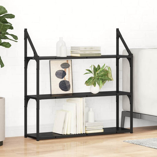 Wall Shelf Black Oak 80 x 21 x 78.5 cm Engineered Wood