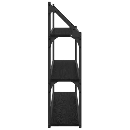 Wall Shelf Black Oak 80 x 21 x 78.5 cm Engineered Wood
